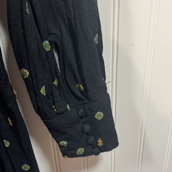 Free People love grows keyhole black button down playsuit romper - Picture 7 of 8